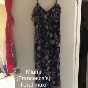 Blue floral maxi dress